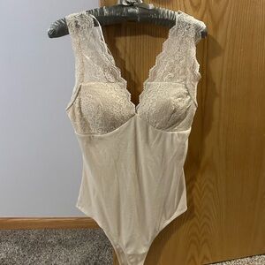 Magnolia Lace Trim Cream and Black Bodysuits